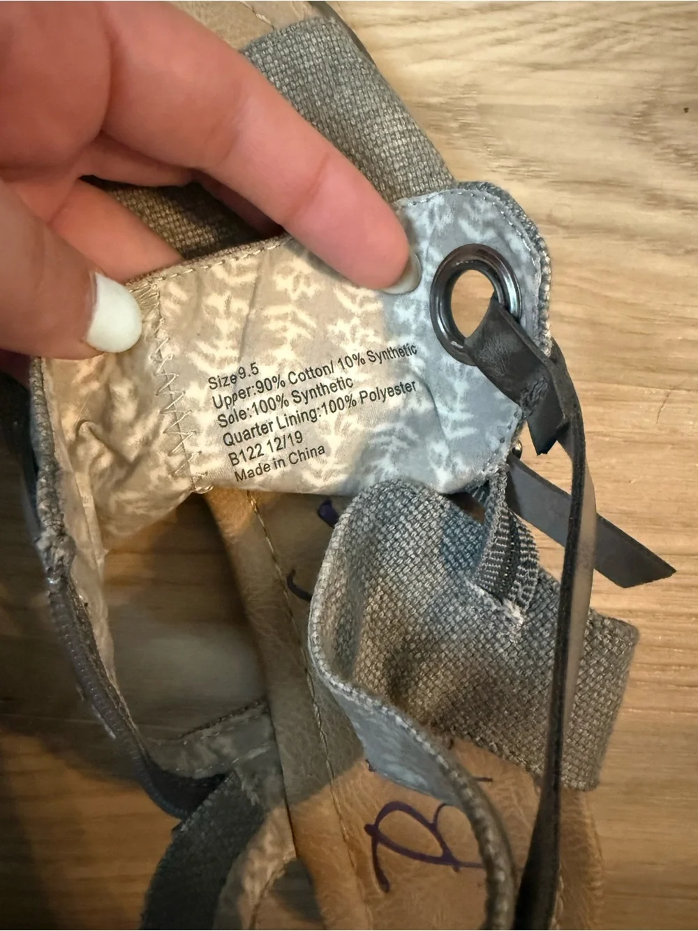 Women's Gray Fabric Slide Sandals